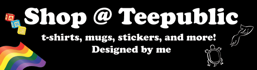 Shop at teepublic banner with link.